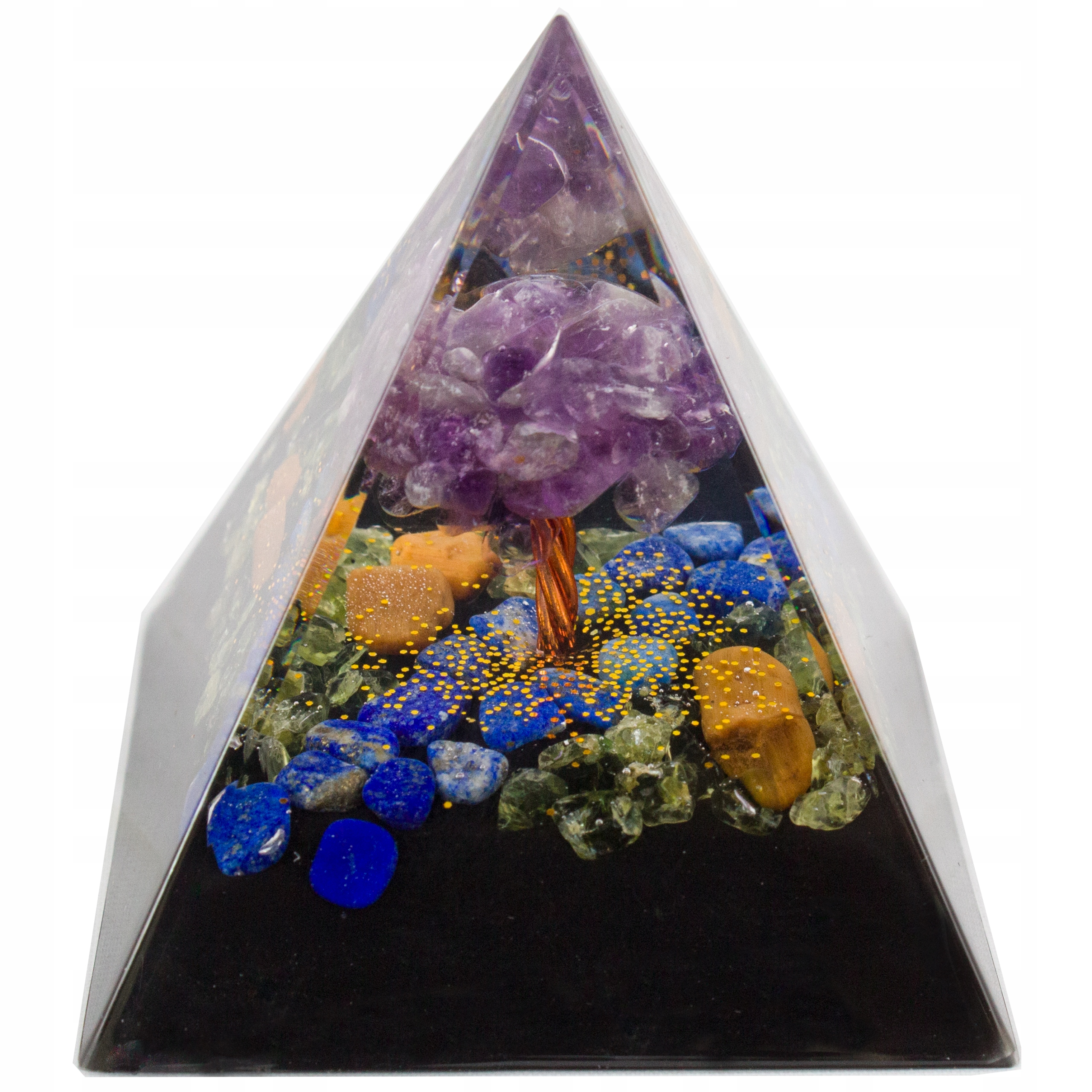 Pyramida Orgonit Ametyst Olivín Lapis Lazuli Pohoda 5 cm