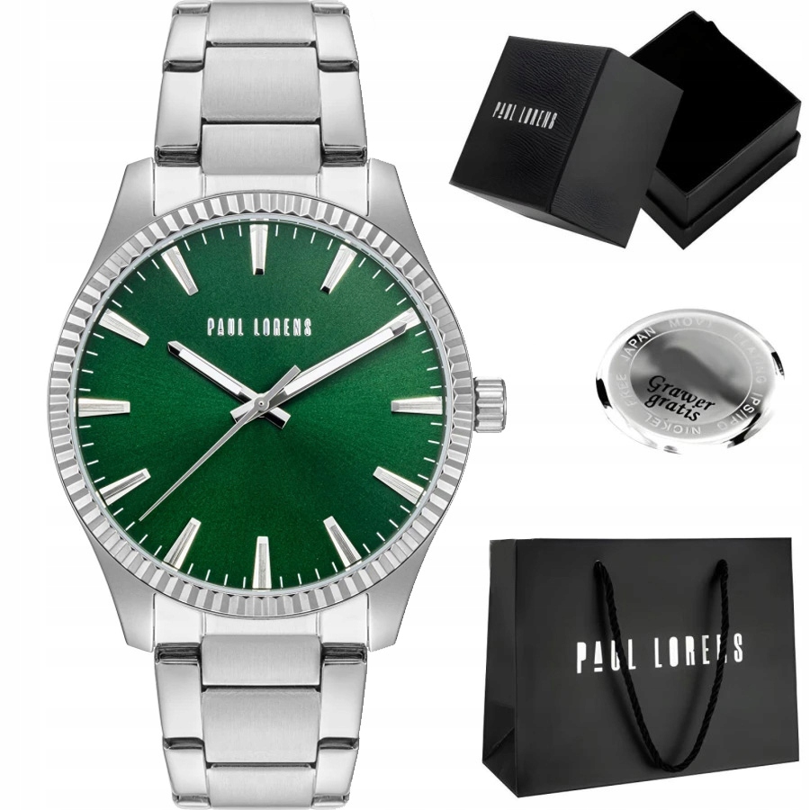 Pánské hodinky Paul Lorens Eliaz ocelová klasika s efektním pouzdrem Gravírování