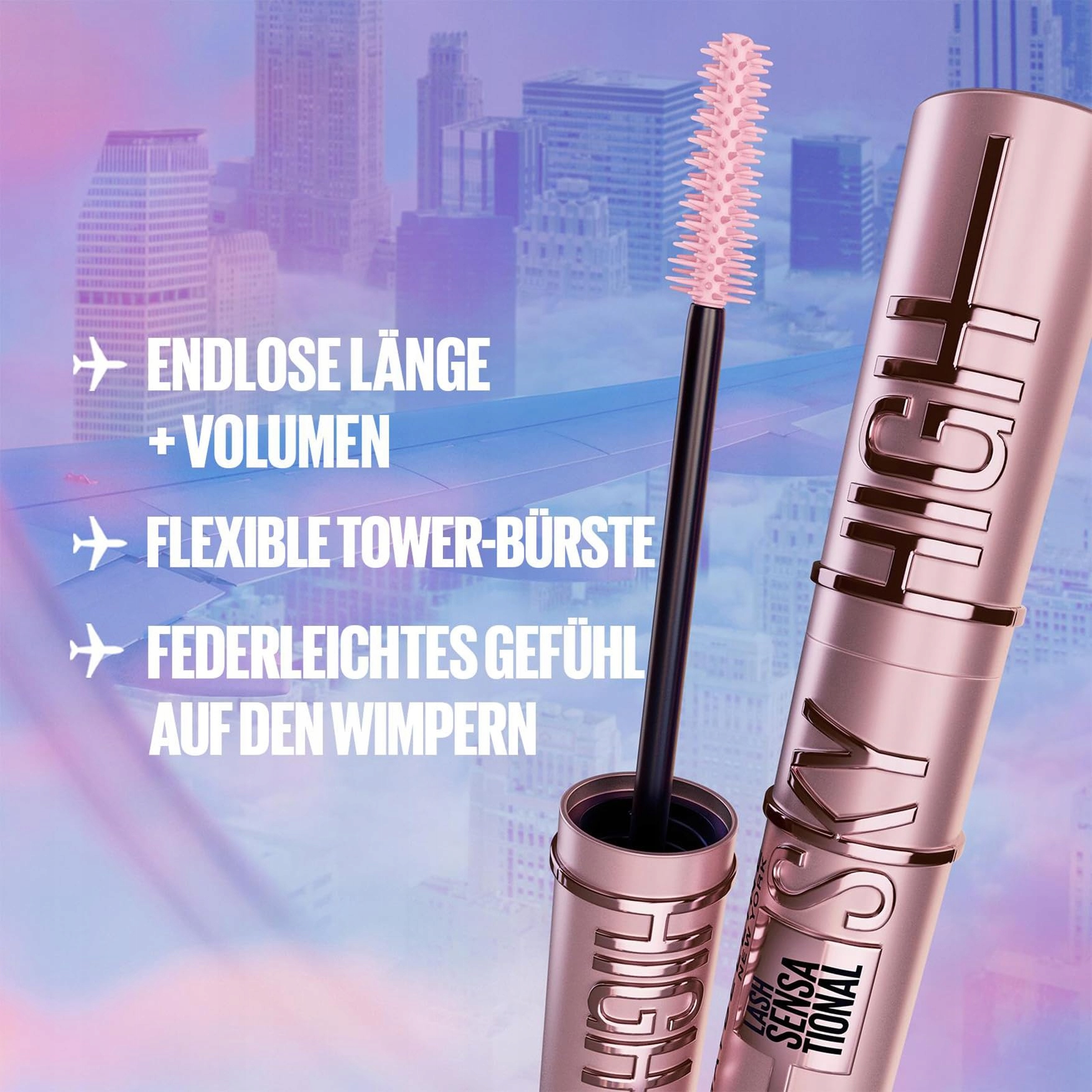 MAYBELLINE Nowy Jork Tusz Do Rzęs Sky High Niebieski 7.2 ml Długie Rzęsy — miniatura 3