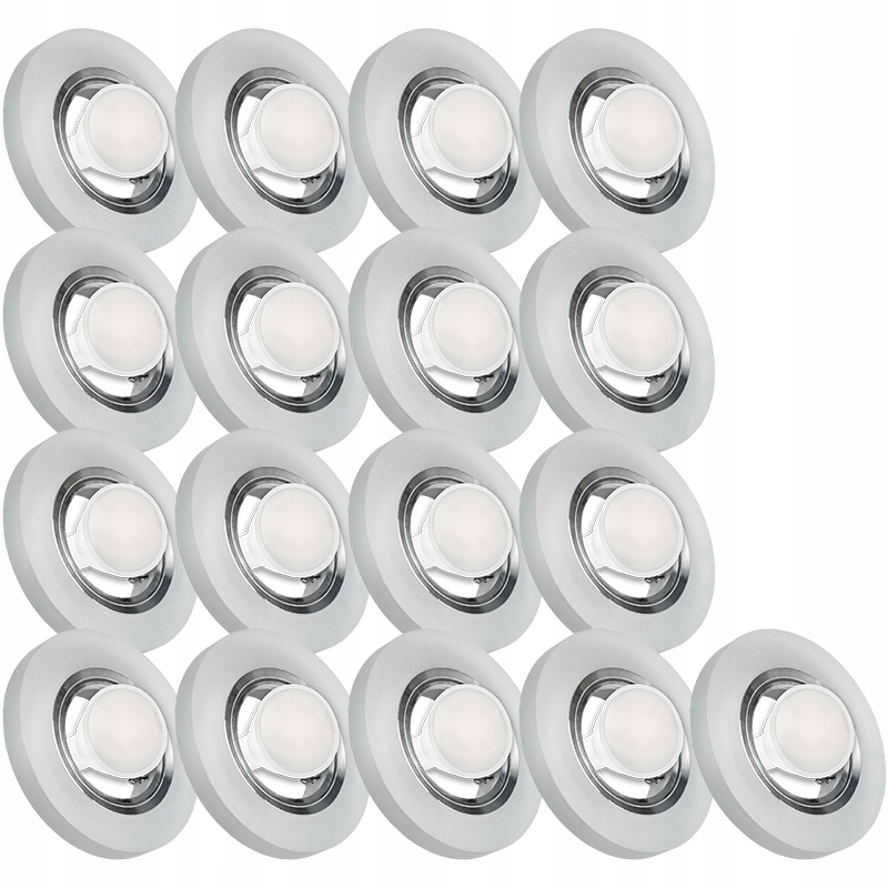 17X Skleněná Zapuštěná Lampa Námraza Kolo Silné Sklo Žárovka 7W