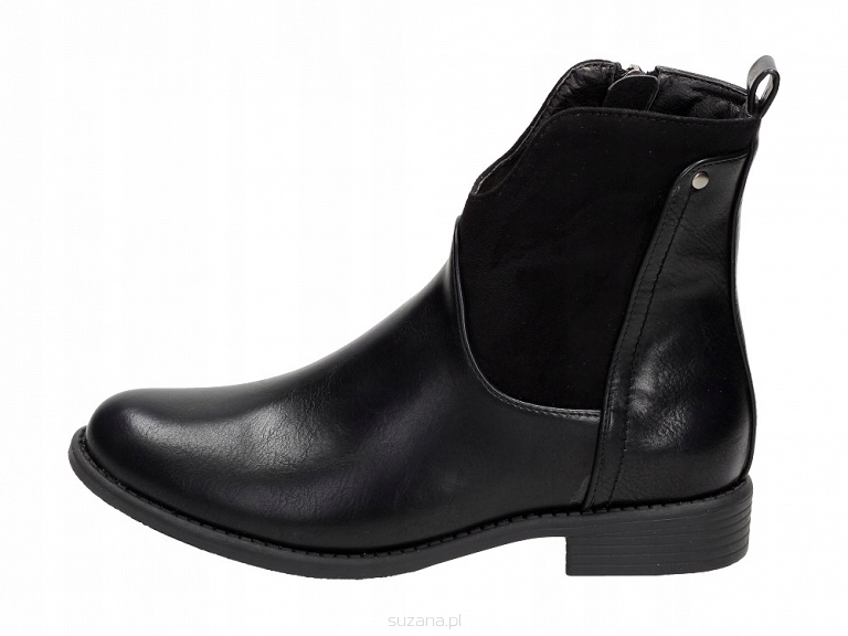

Czarne płaskie botki damskie Filippo DBT302/21 r38
