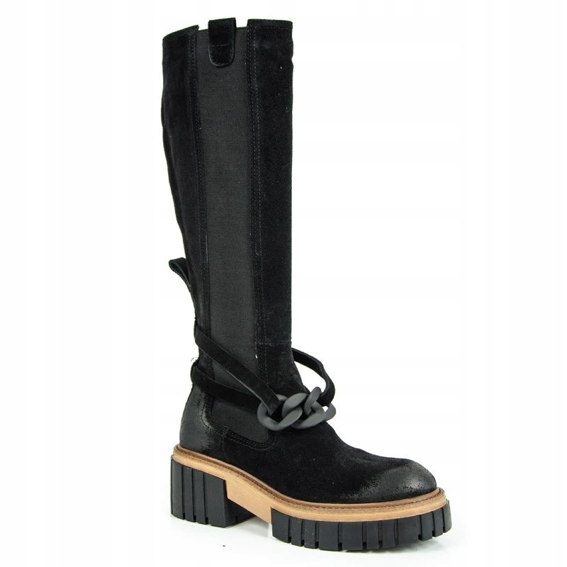 Carinii B7596 Kotníkové Boty Trapery Kůže Béžová Černá 37