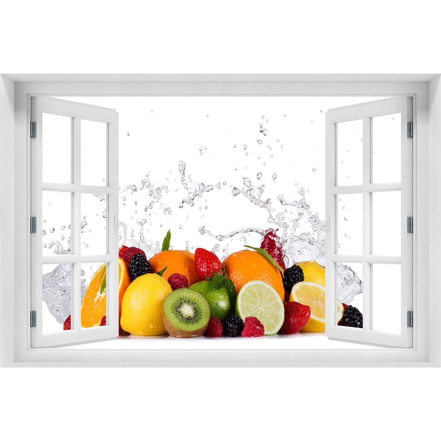 

Naklejka Okno samoprzylepne Owoce i woda 90x60
