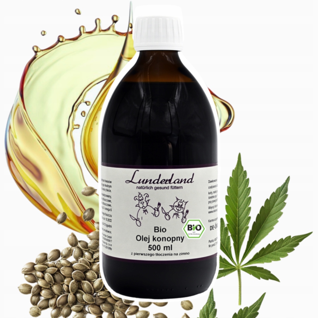 Levně Lunderland Bio konopný olej pro psy a kočky 500 ml