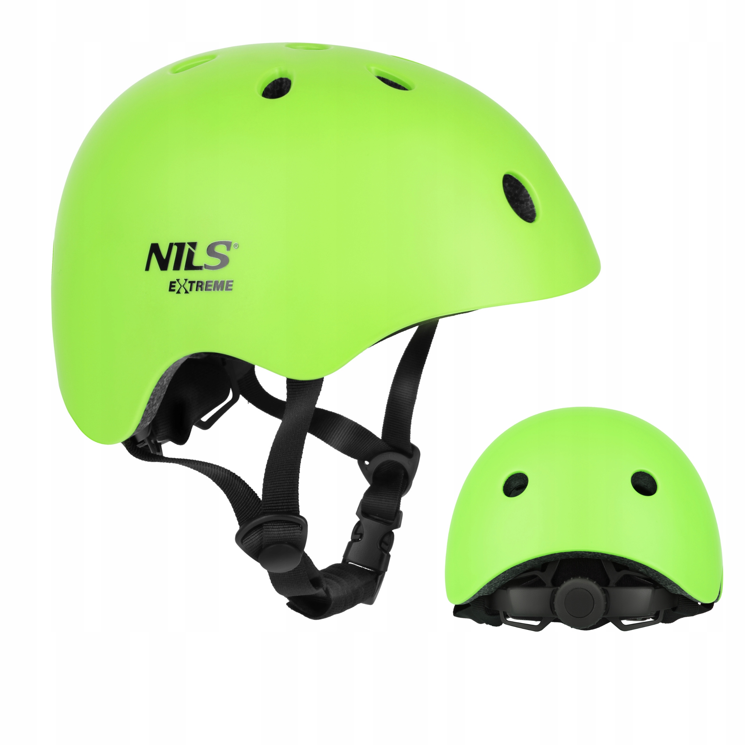 Kask Skateboardingowy Nils Extreme Zielony S 52-56cm Rower Rolki