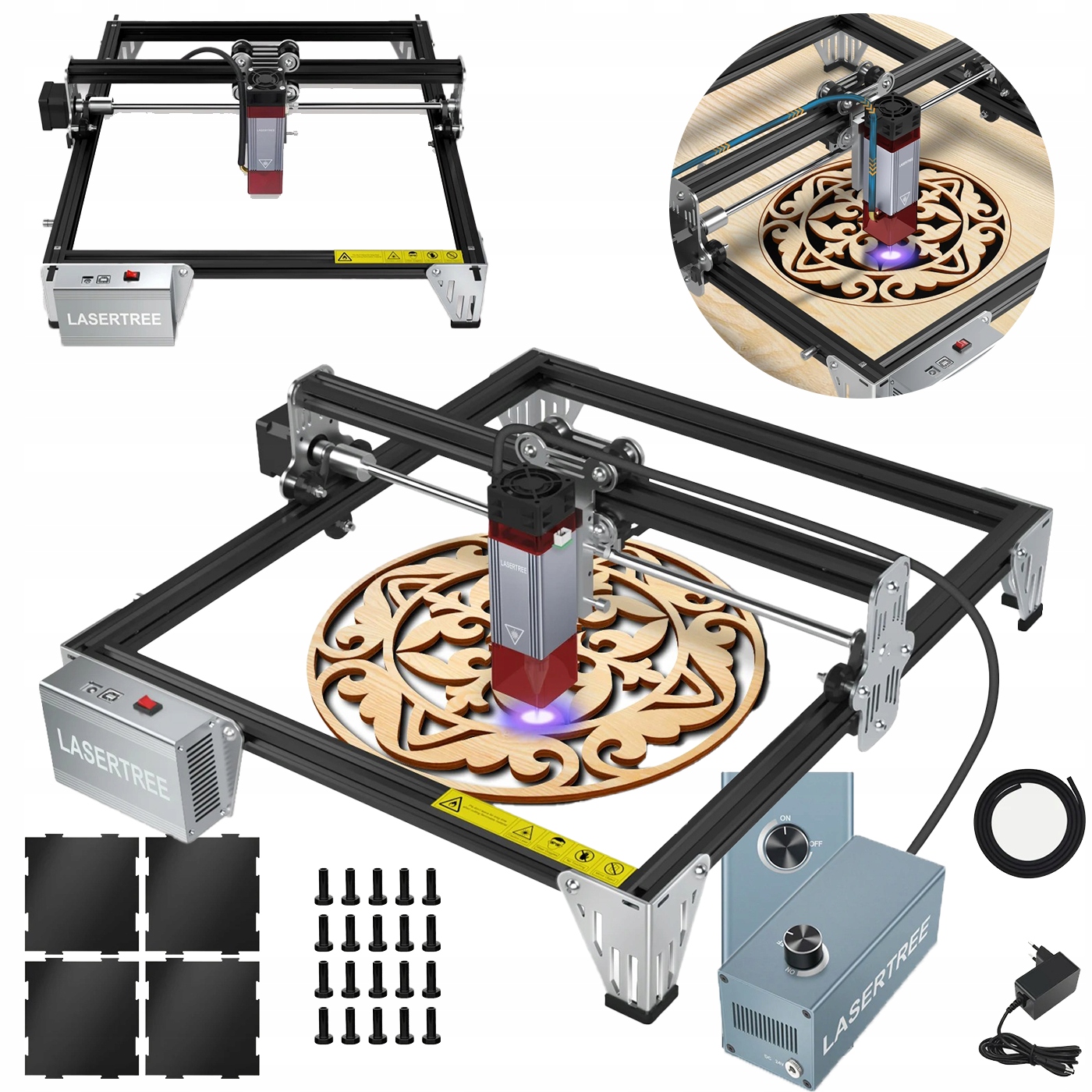 Laserová gravírovačka 10 W, 300 x 300 mm – Rezanie a gravírovanie dreva, akrylu, kože