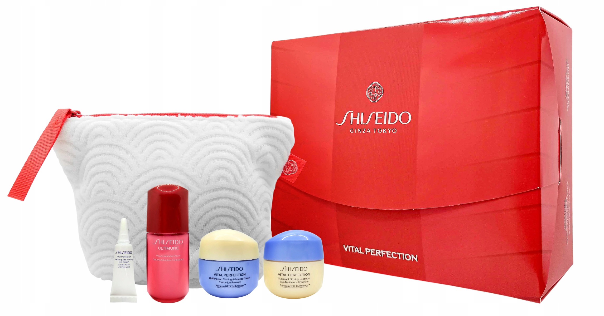 Shiseido Vital Perfection Zestaw Upominkowy x4 Miniatury Kosmetyczka