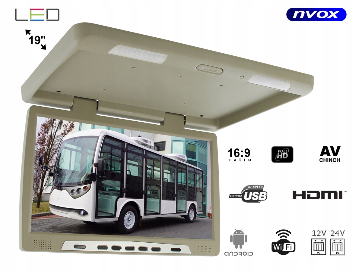 Monitor samochodowy podwieszany android 19' FullHD Marka Nvox