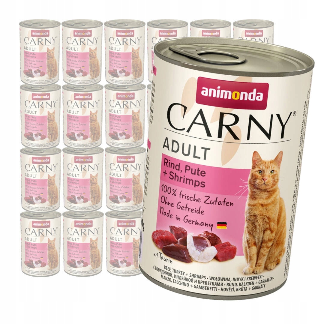 Levně Animonda Carny Adult 24x400g Mokré Krmivo Pro Kočky Hovězí maso Krůta krevety