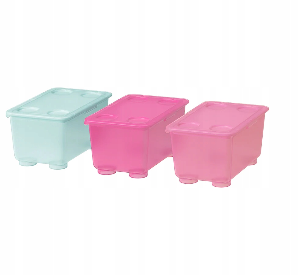 

Ikea Glis Pudełko z pokrywką 3 sztuki róż 17x10cm