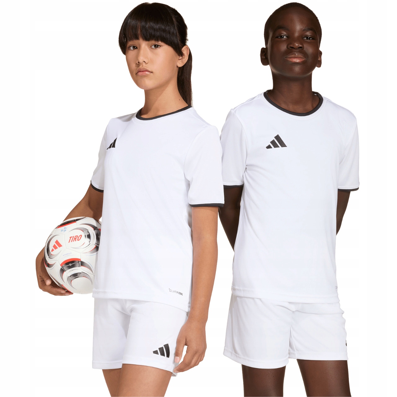 Koszulka dla dzieci adidas Entrada 26 Jersey biało-czarna Rozmiar 116cm