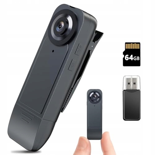 ELOATNALYTO Kamera 1080P Mini Z 64GB Karta Bodycam Dla Bezpieczeństwa — miniatura 2