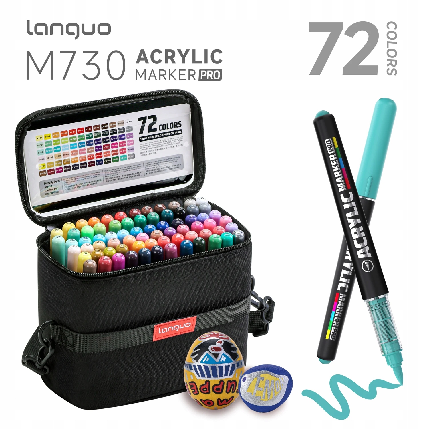 Markery Akrylowe Pędzelkowe Languo M730 Pro Zestaw z Etui