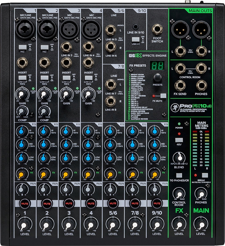 Mackie ProFX10v3 Analógový mixér s Usb