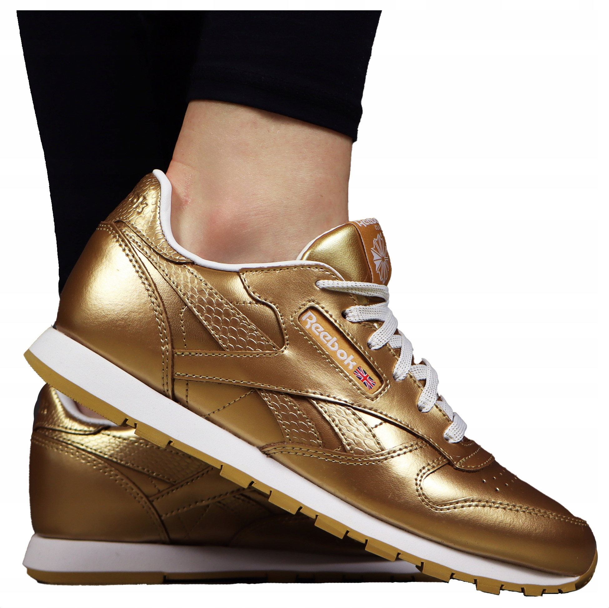 dámské boty Reebok Kožené Unikát z kůže sportovní tenisky Metalické