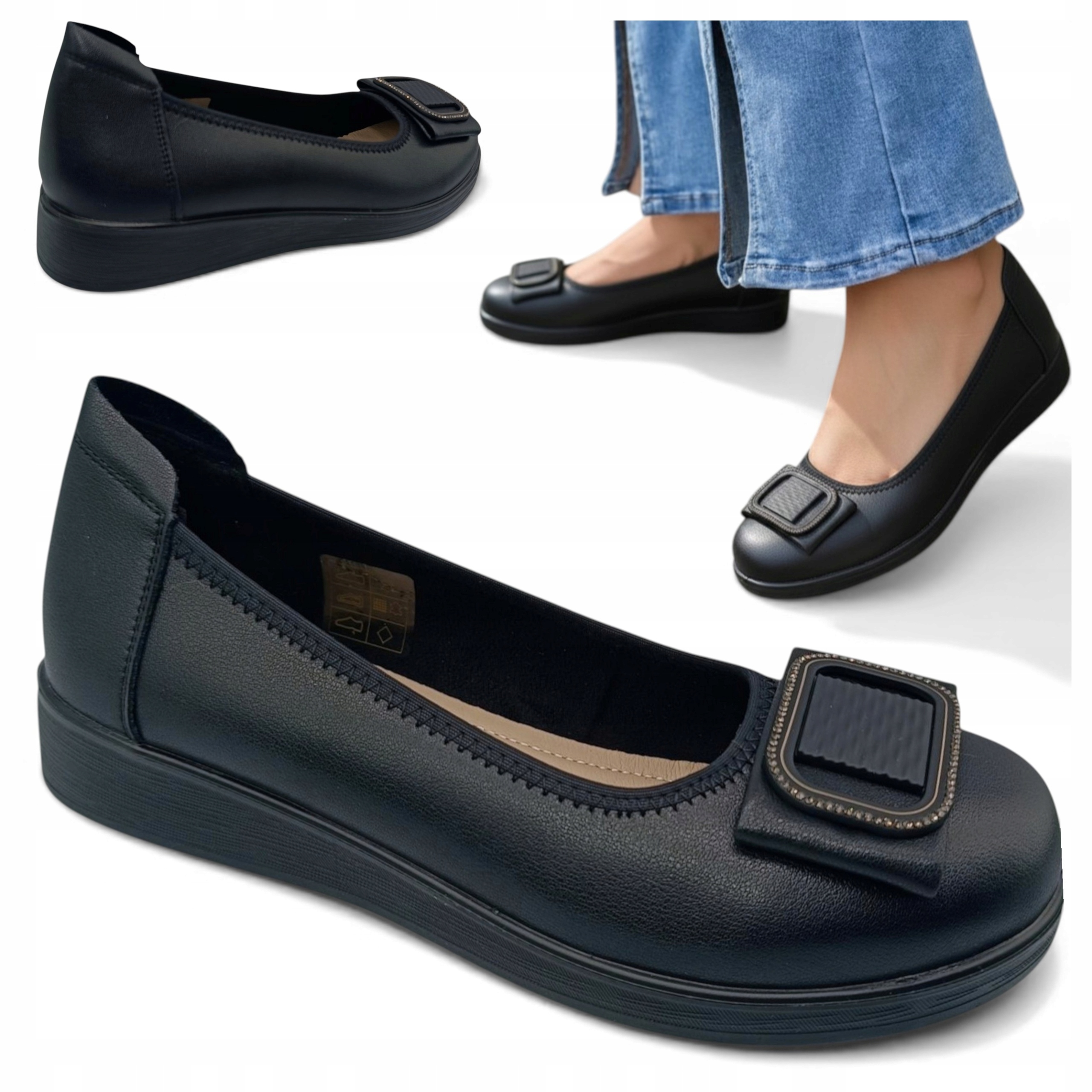 Dámské kožené polobotky 39 Elegantní jarní nazouvací baleríny Loretta