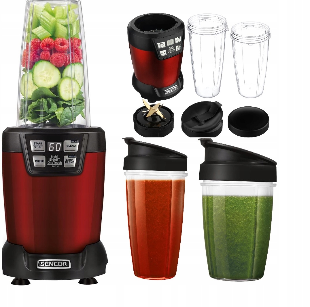 Blender personalny kielichowy Sencor Snb 6601 1200W Nutri 2 kubki 0,8 i 1L