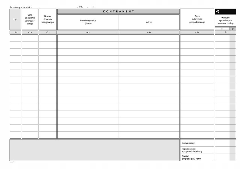 Podatkowa książka A4 przychodów i rozchodów Liczba kartek 24