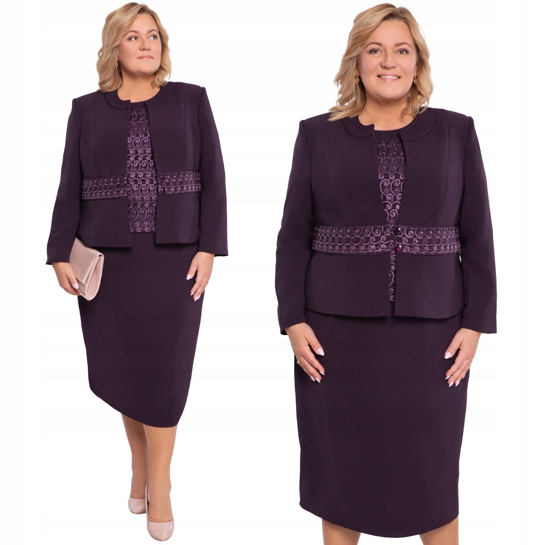 Třídílná švestková garsonka s krajkou 54