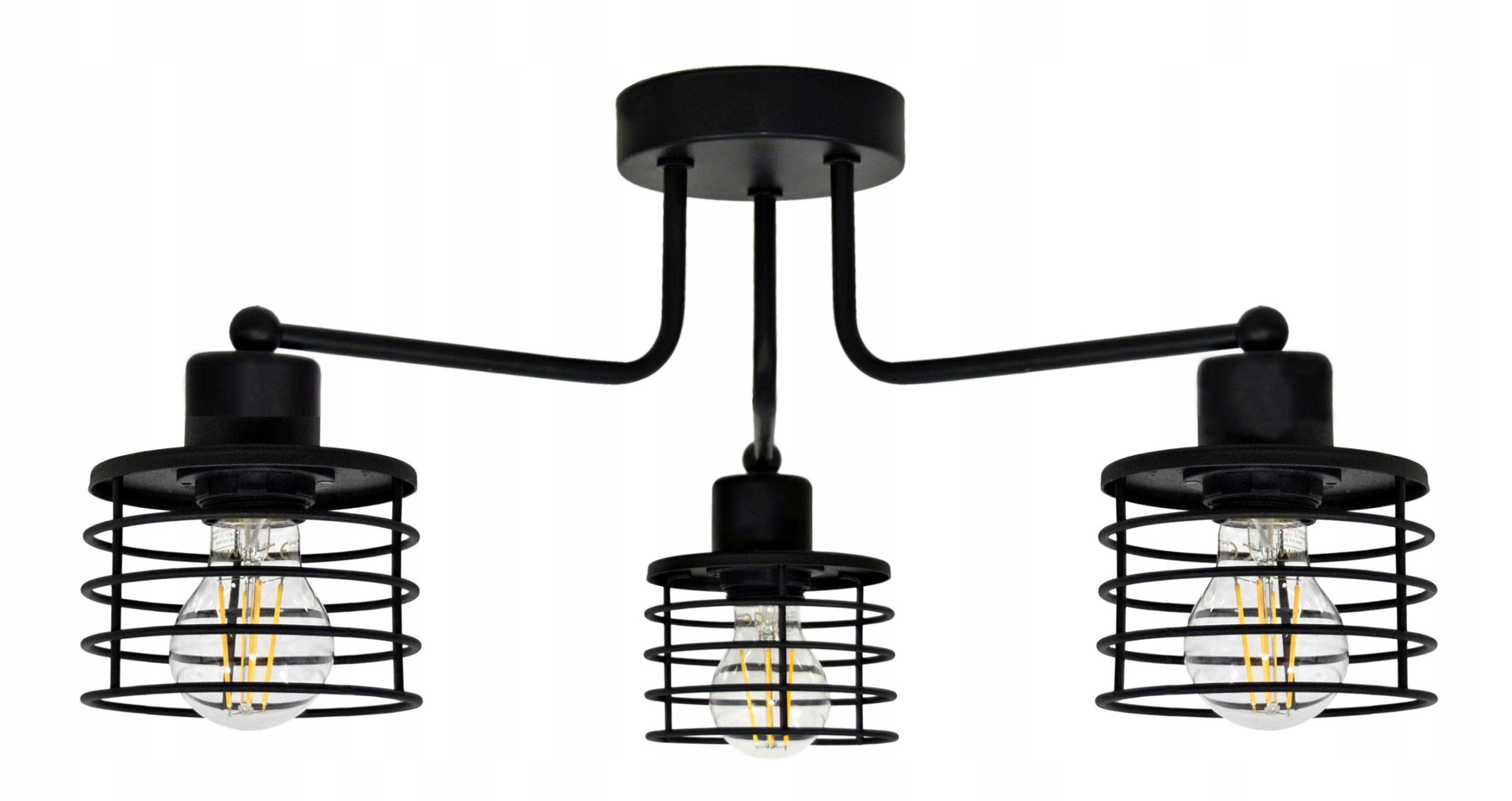 Stropní svítidlo – závěsný drátěný lustr na 3 stínidla