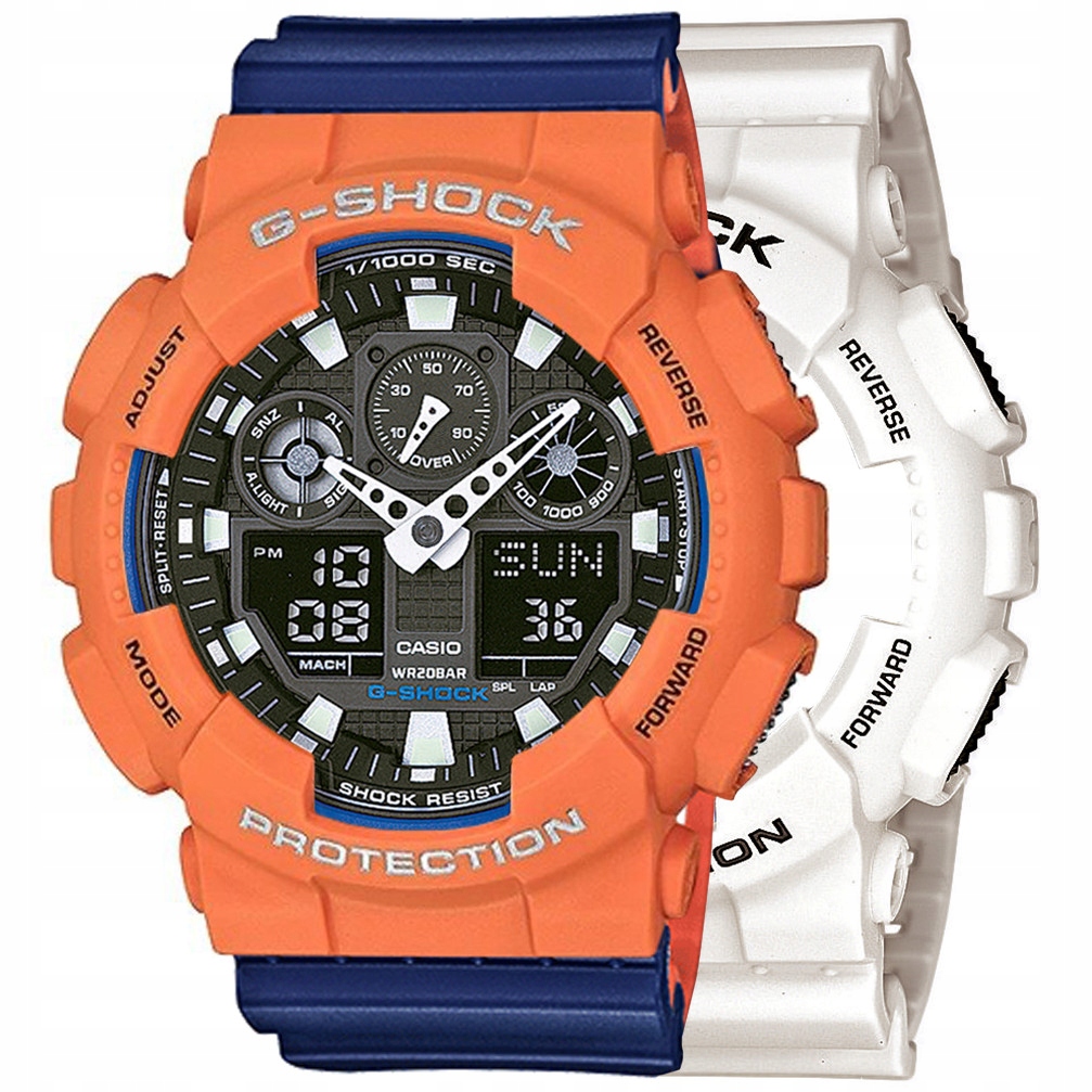 Sada G-shock GA-100B-7AER Oranžová Modrá