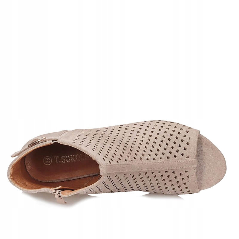 Modne Wiosenne Botki T.Sokolski SK W24-100 TAUPE Rozmiar 40