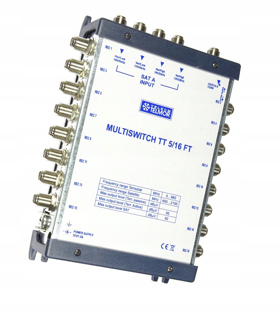 MULTISWITCH KOŃCOWY TELMOR 5/16 FT + ZASILACZ