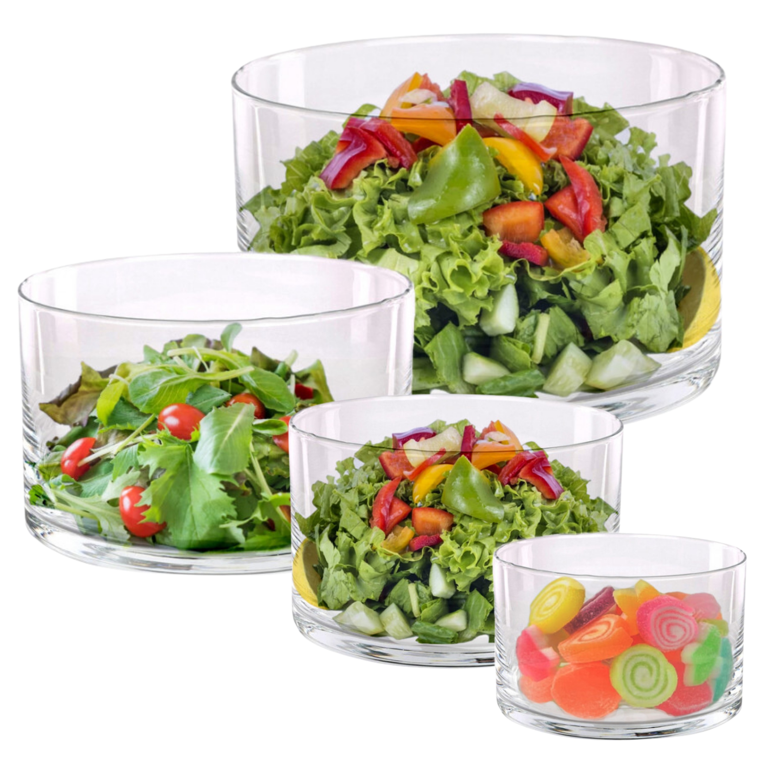 

Salaterki szklane proste Zestaw 11/14/17/20 cm 4sz