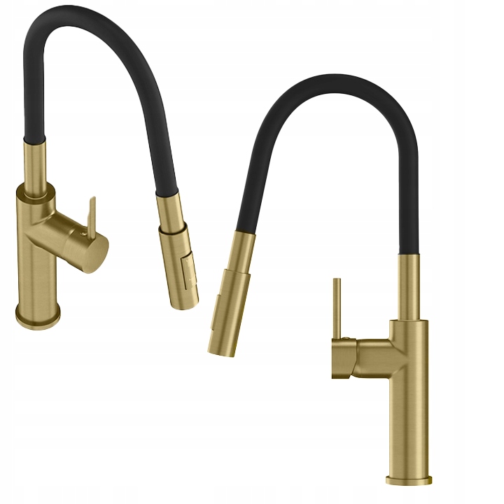 Kuchyňská Baterie Zlatý Kohoutek Vysoký Flexibilní Dřez Lonar Kartáčovaný