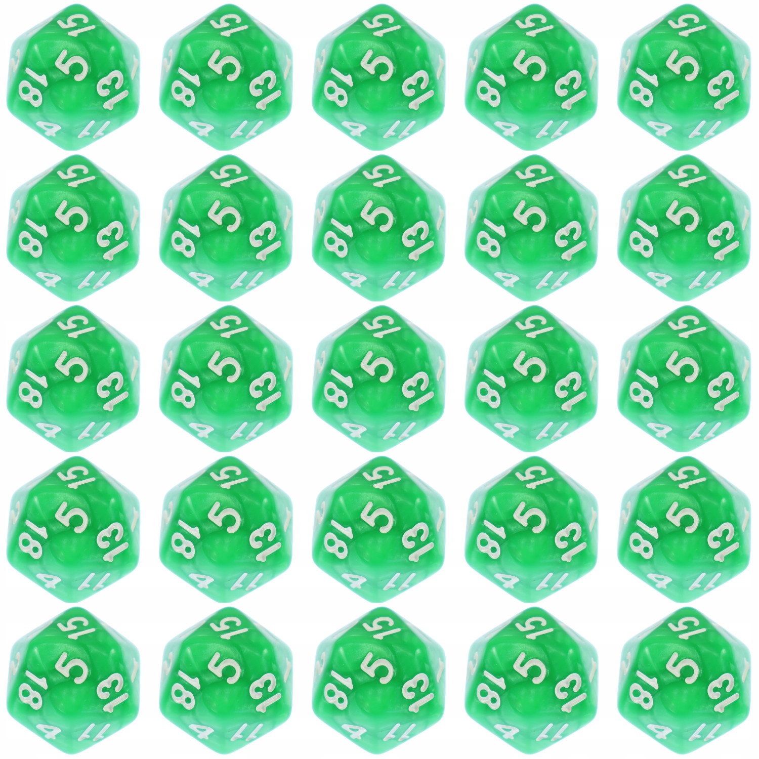 ZESTAW 25 KOSTEK K20 RPG BAGNO UTOPCÓW KOŚĆ DWUDZIESTOŚCIENNA