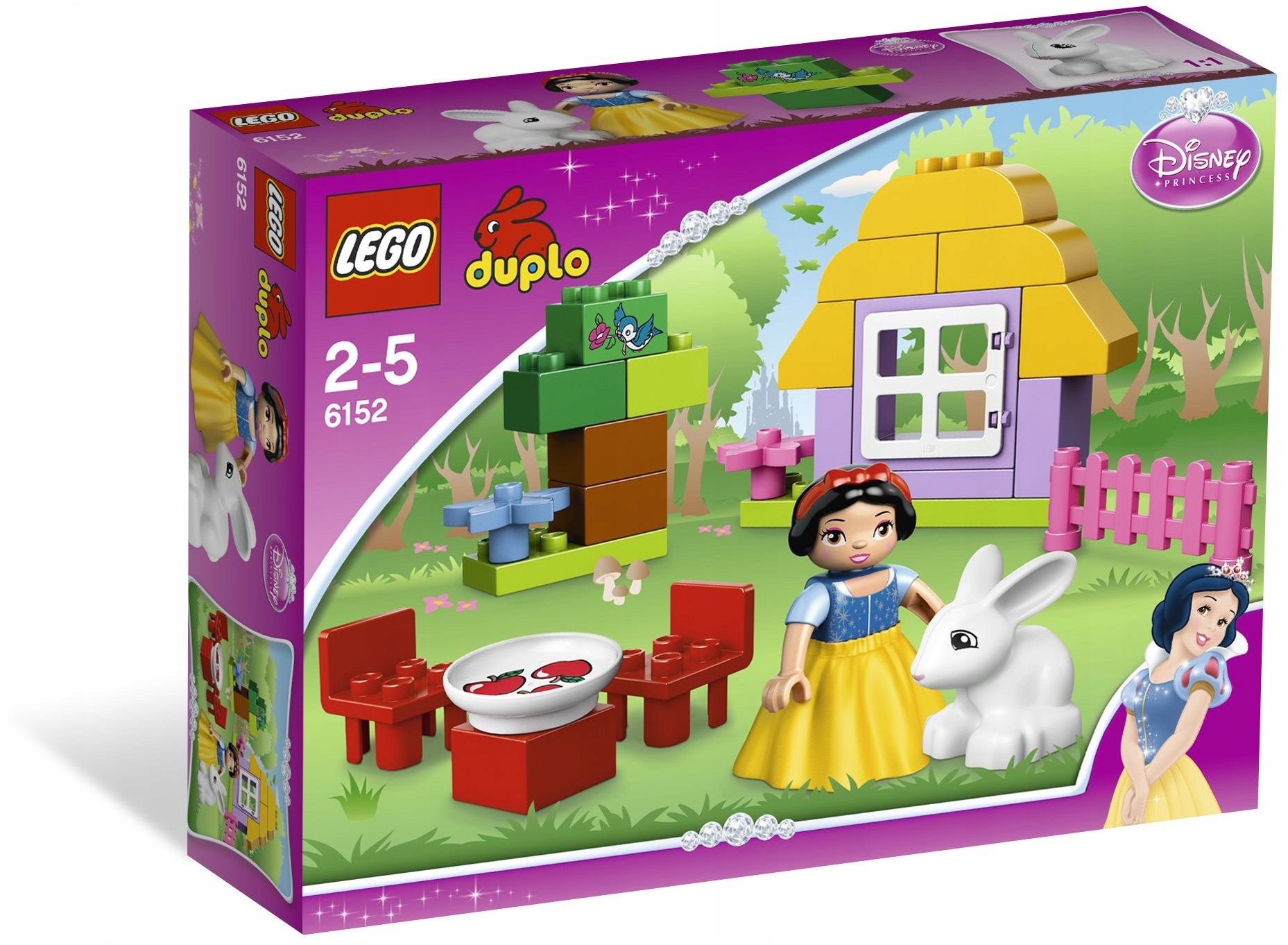 Lego Duplo 6152 Disney Princess Chatka Królewny Śnieżki Królik Okno Drzewo