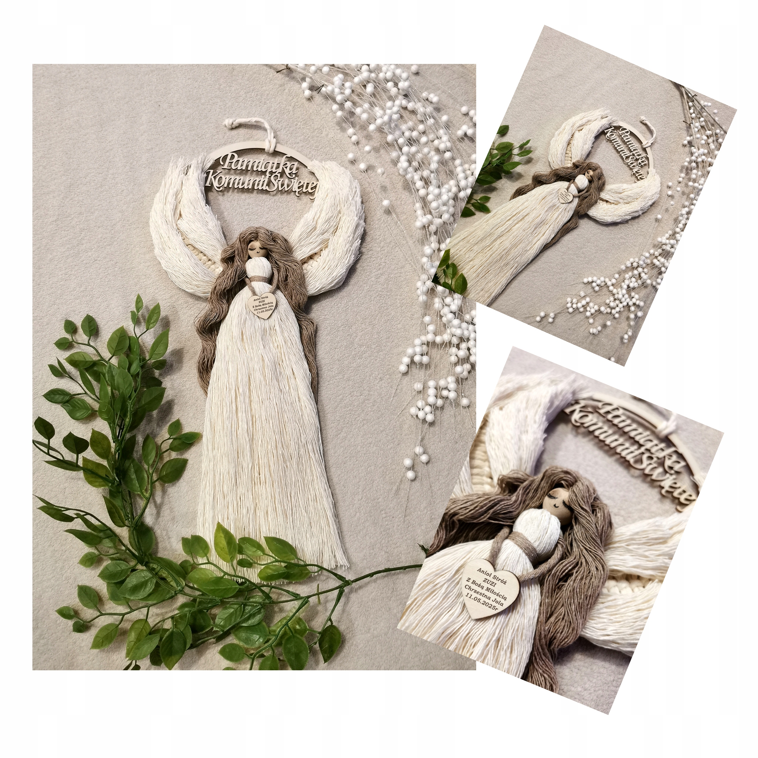 Anděl strážný makramé Památka Prvního Svatého Přijímání Věnování Dárek