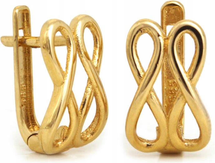 Zlaté náušnice 585 Podvojná Nekonečno 2,58 g, elegantní vzor pro ni