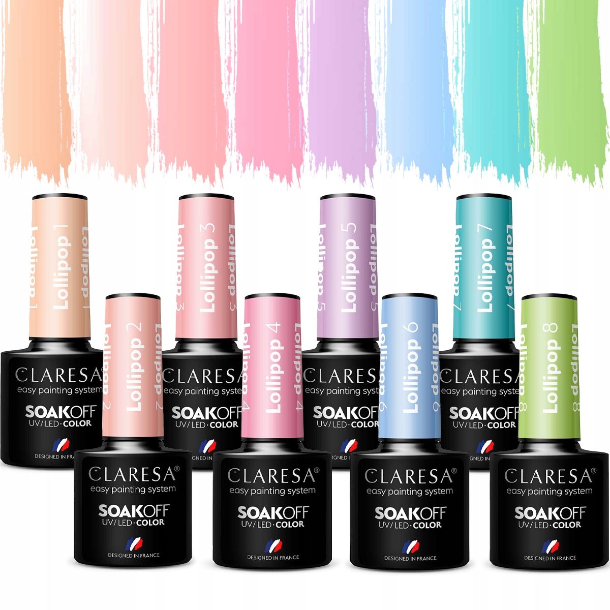 7+1 WAKACYJNE Lakiery Hybrydowe LOLLIPOP CLARESA