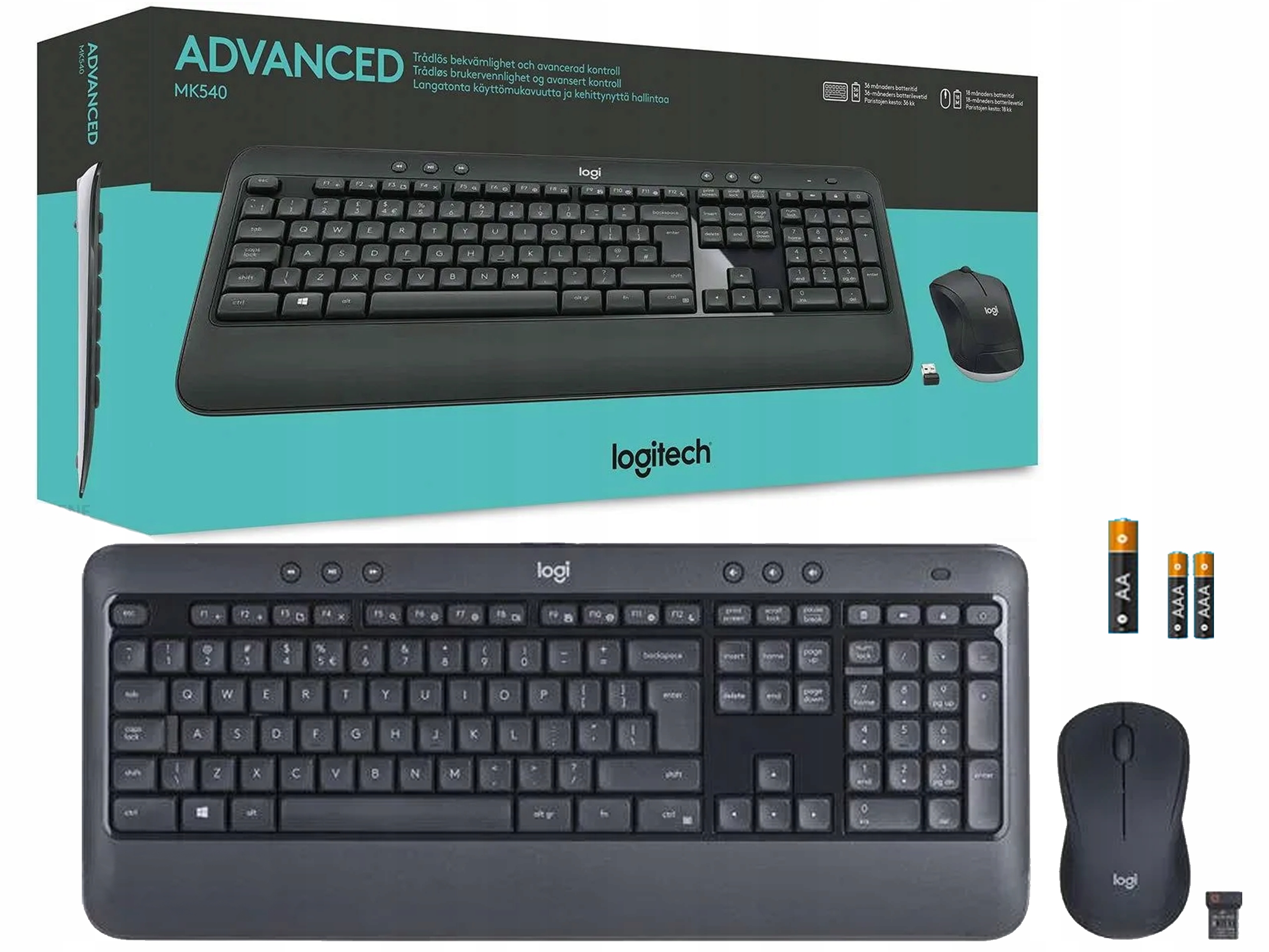 Logitech MK540 bezprzewodowy zestaw klawiatura mysz 920-008685 komputera Pl