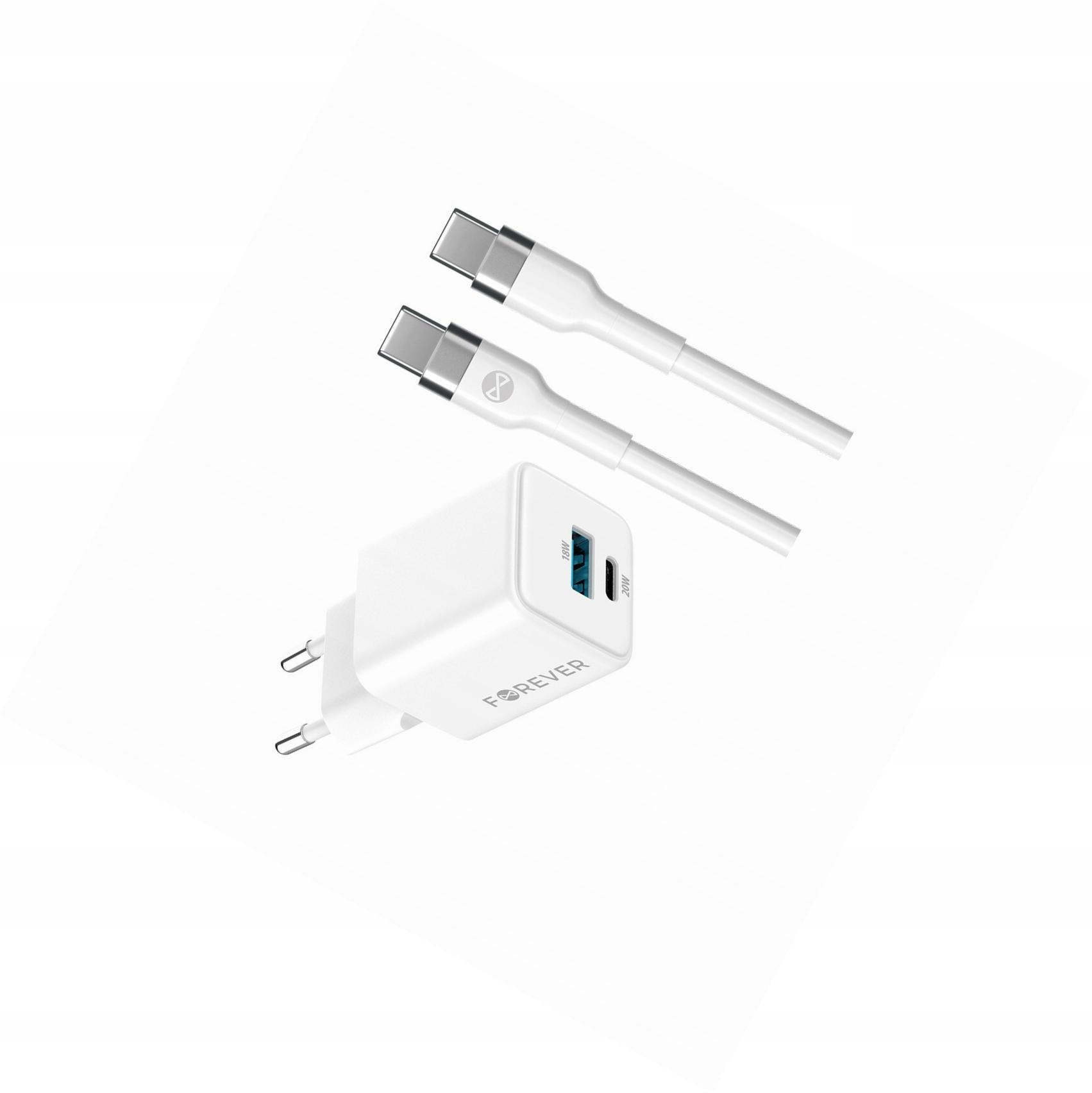 Szybka ładowarka GaN 20W 2 wejścia Usb i Usb-c z kablem do Vivo Y76 5G