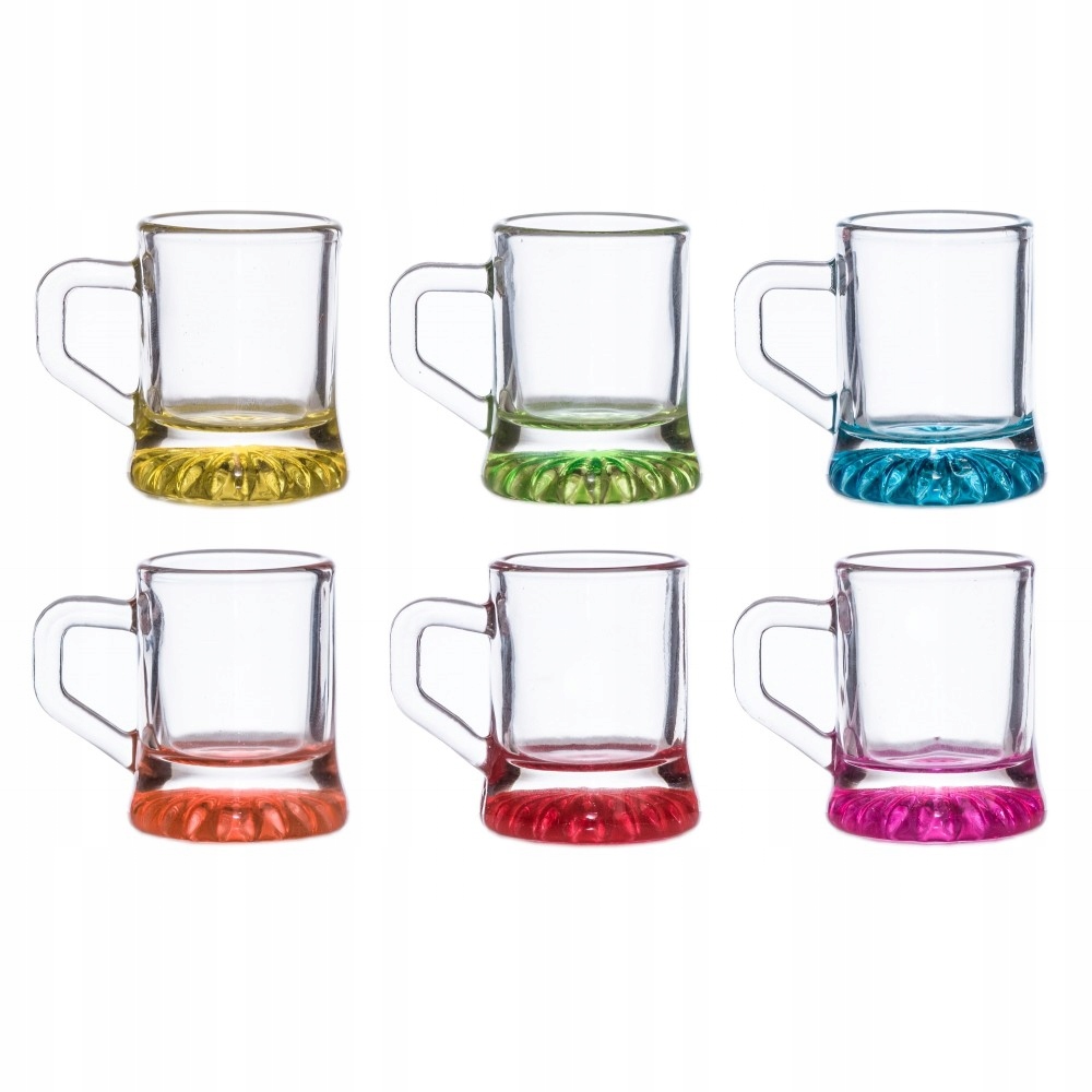 

Kieliszki kufelki do wódki kolorowe 30ml 6 szt.