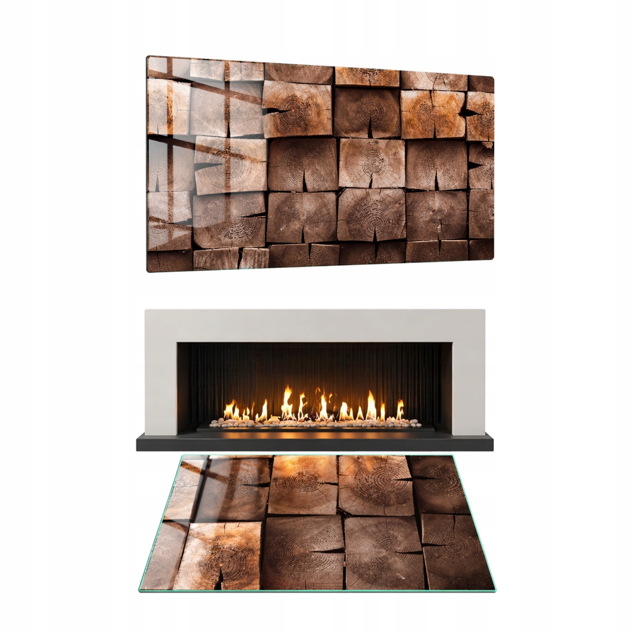 Tvrzené Sklo Pod Krb Sklo Podložka Rozměr 52x45 cm s Grafikou Bale