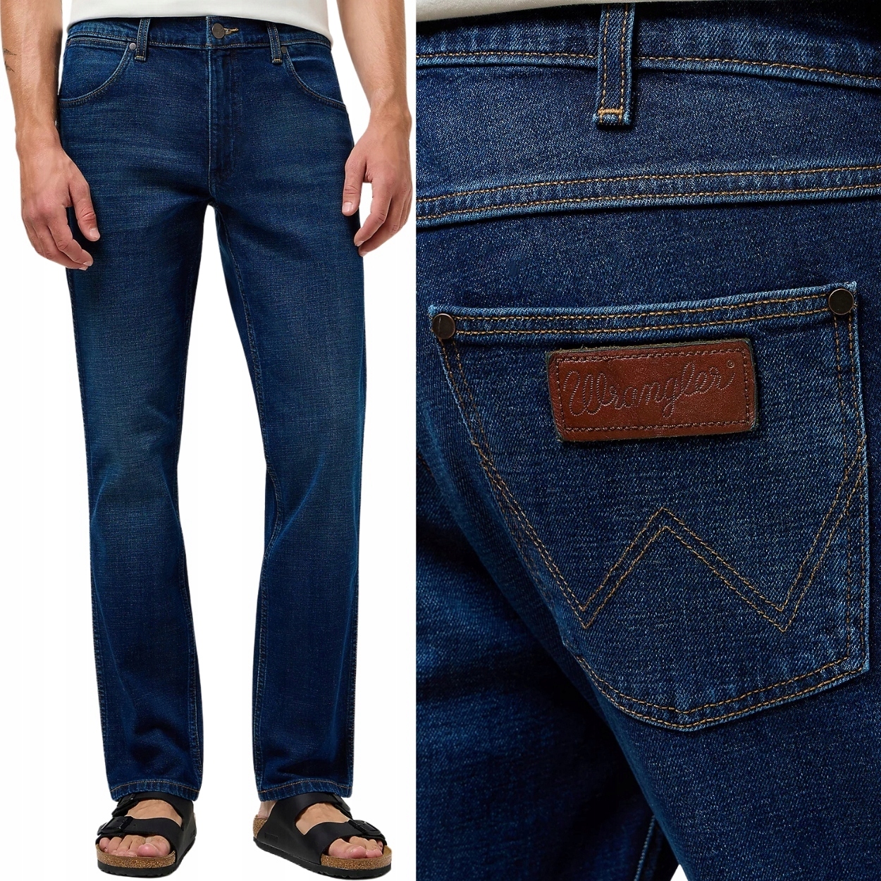 Wrangler Greensboro Black Hole jednoduché tmavé džínové kalhoty W31 L34