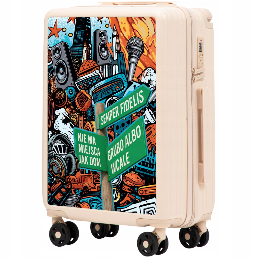 Kufr malý příruční kabinový kufr na 4 kolečkách s kódovým zámkem Abs Wings