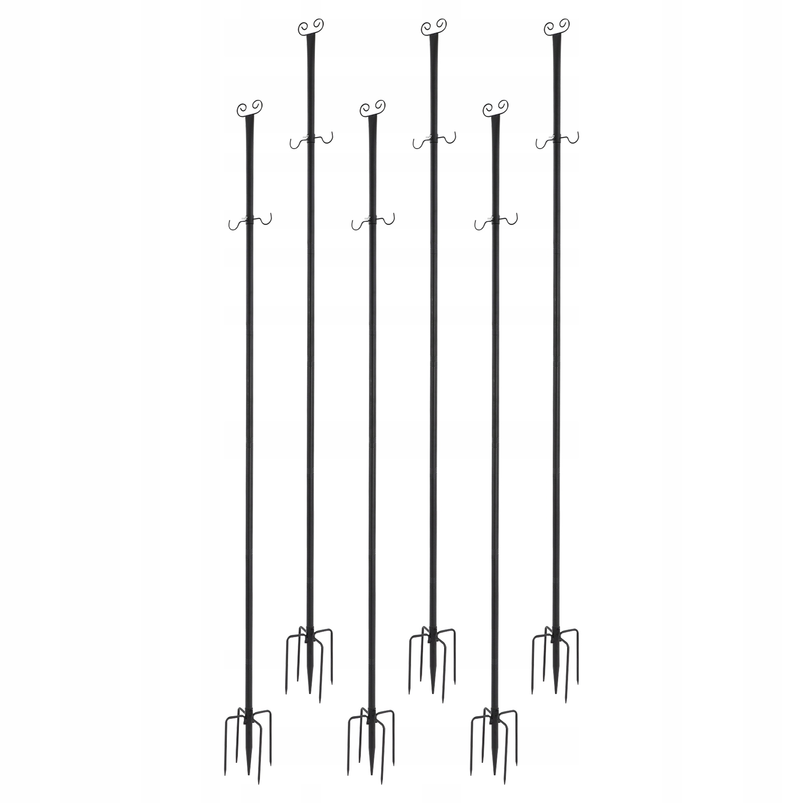 6 SZT. SŁUPKÓW DO ZAWIESZENIA OŚWIETLENIA ZEWNĘTRZNEGO, METALOWE SŁUPKI DO GIRLAND ŚWIETLNYCH