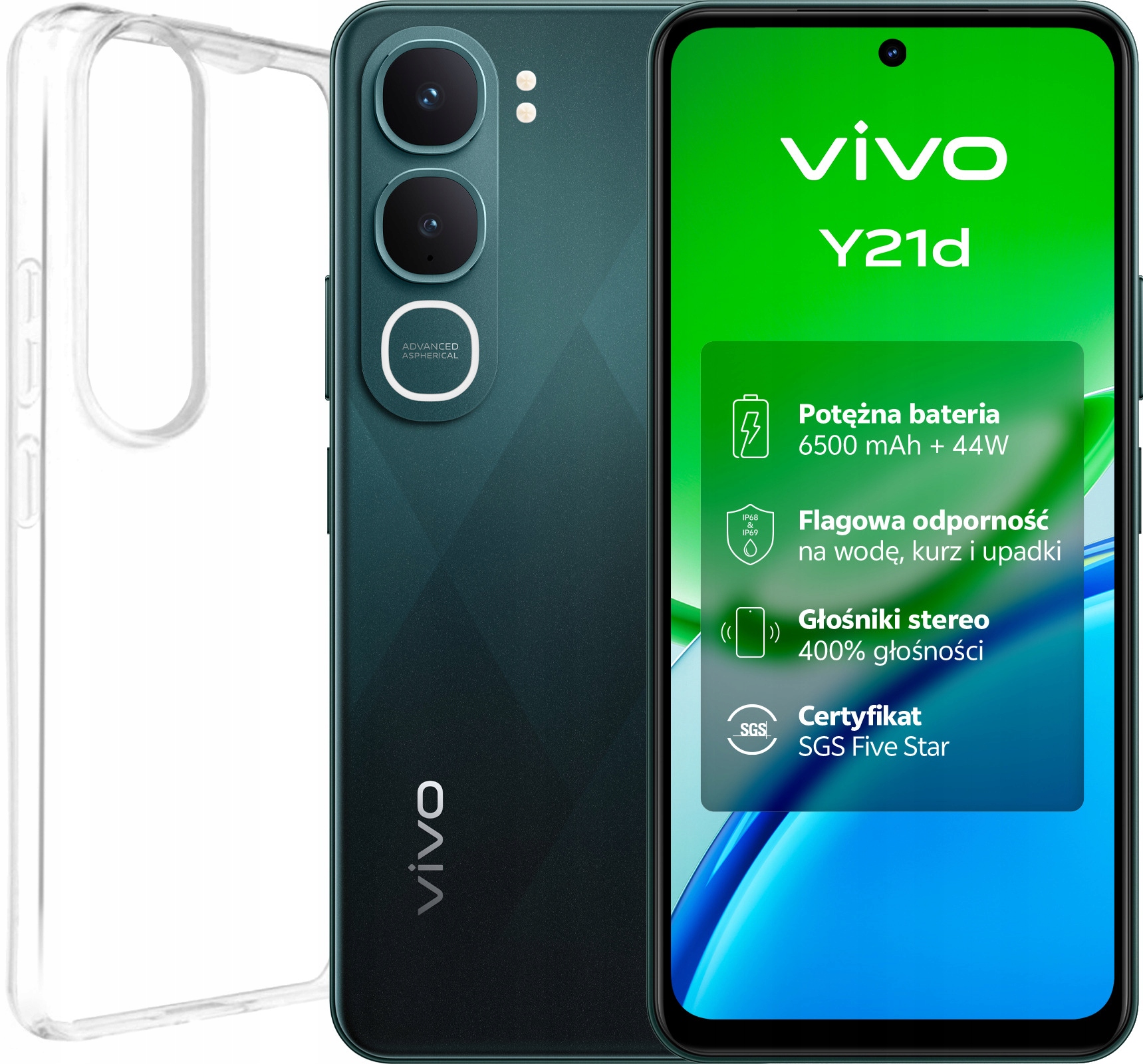 Smartfon Vivo Y21d 4/256GB 6.68" 90Hz Zielony