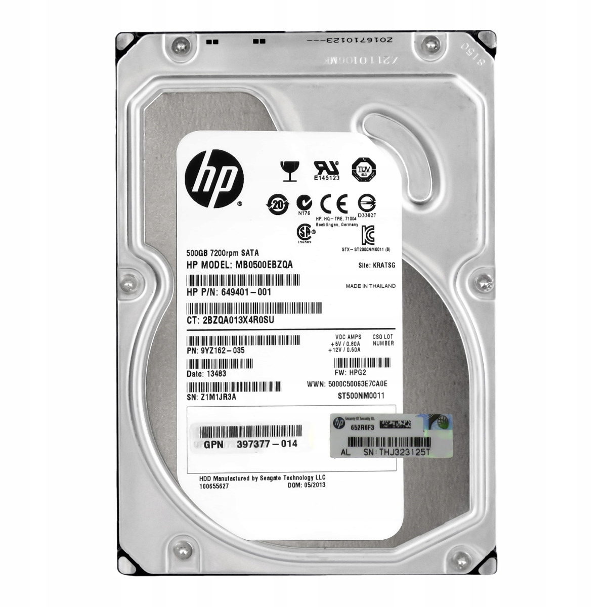 Hp 649401-001 500GB 7.2K 64MB Sata III 3.5'' MB0500EBZQA