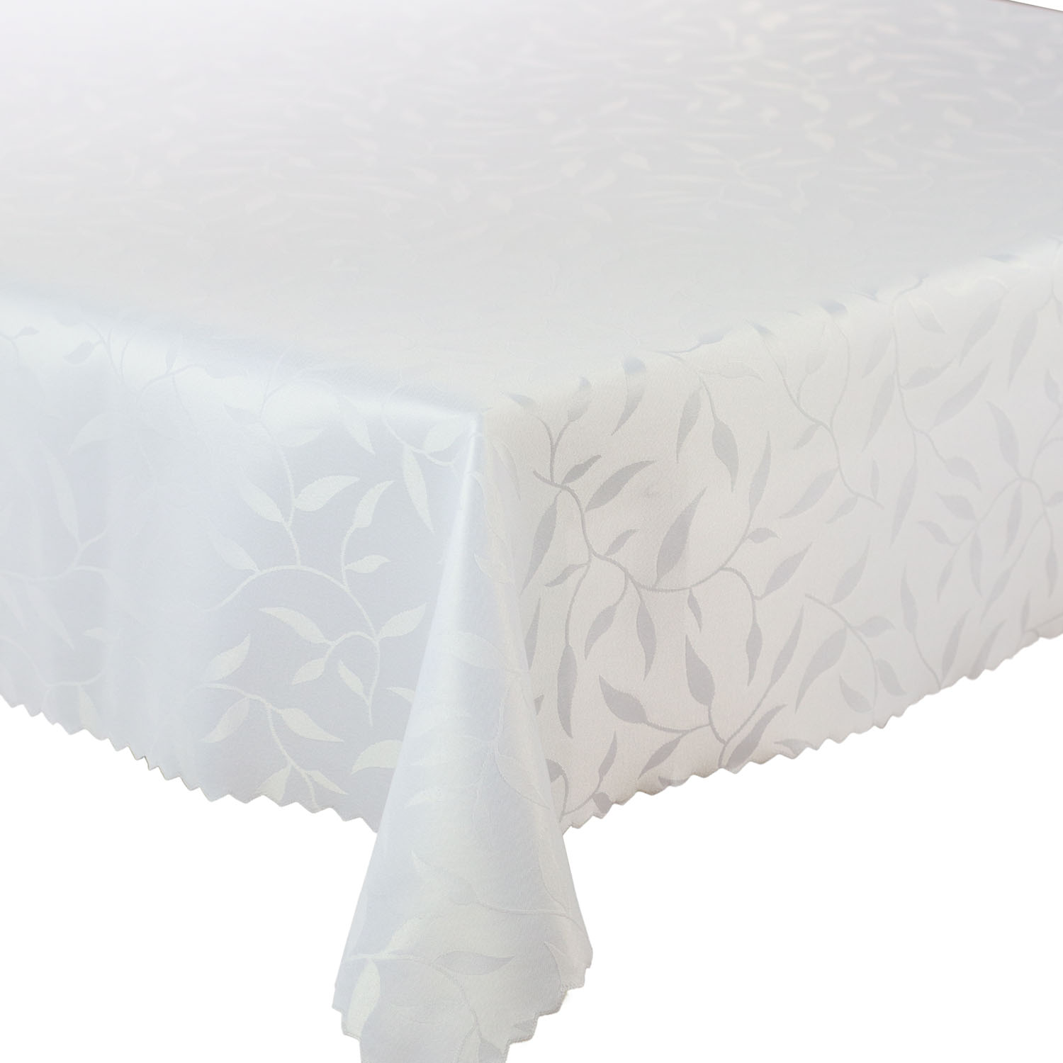 

Obrus Plamoodporny Listki Biały Koło śr. 160 cm