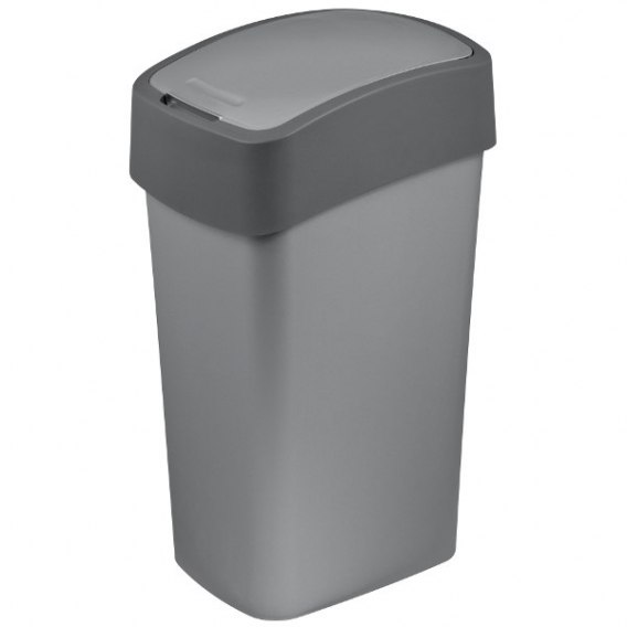 Levně Curver Odpadkový koš Flip Bin 45 l Stříbrný/grafit