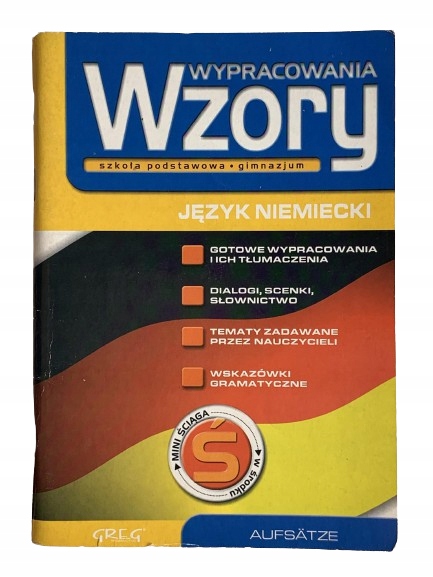 Język niemiecki Wypracowania wzory + wersja mini w środku SP kl.4-6 i