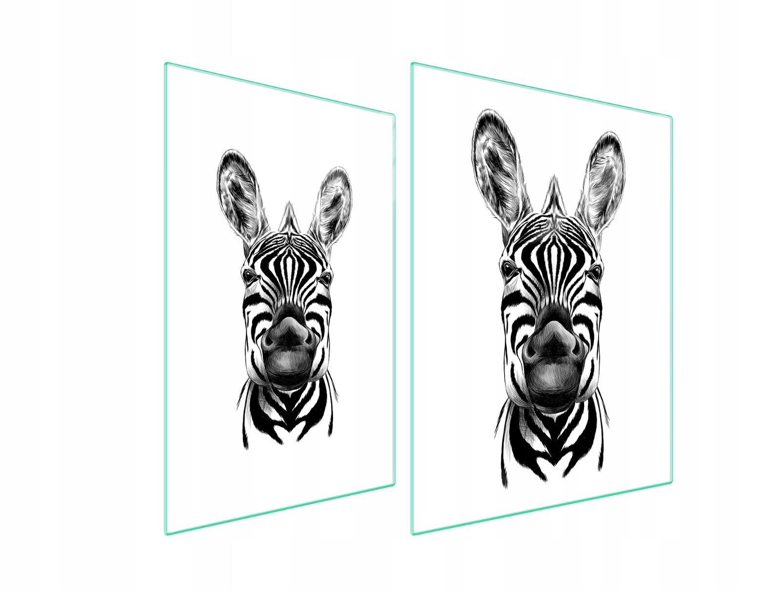 7v1 Skleněná ochranná deska na sporák 70x52 Zebra