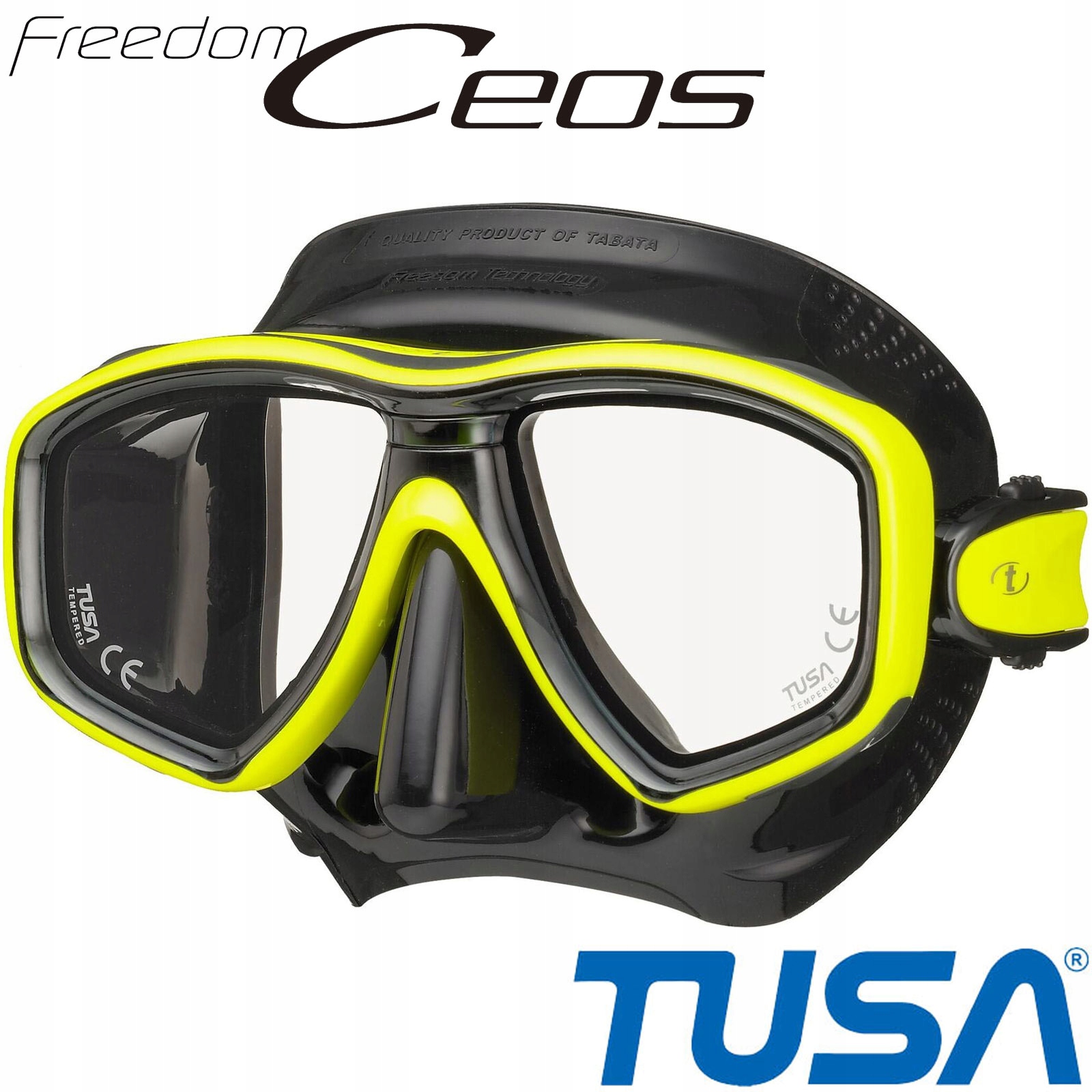 Tusa Maska Do Nurkowania Nurkowa M-212 Qbfyfreedom Ceos Czarno-żółta
