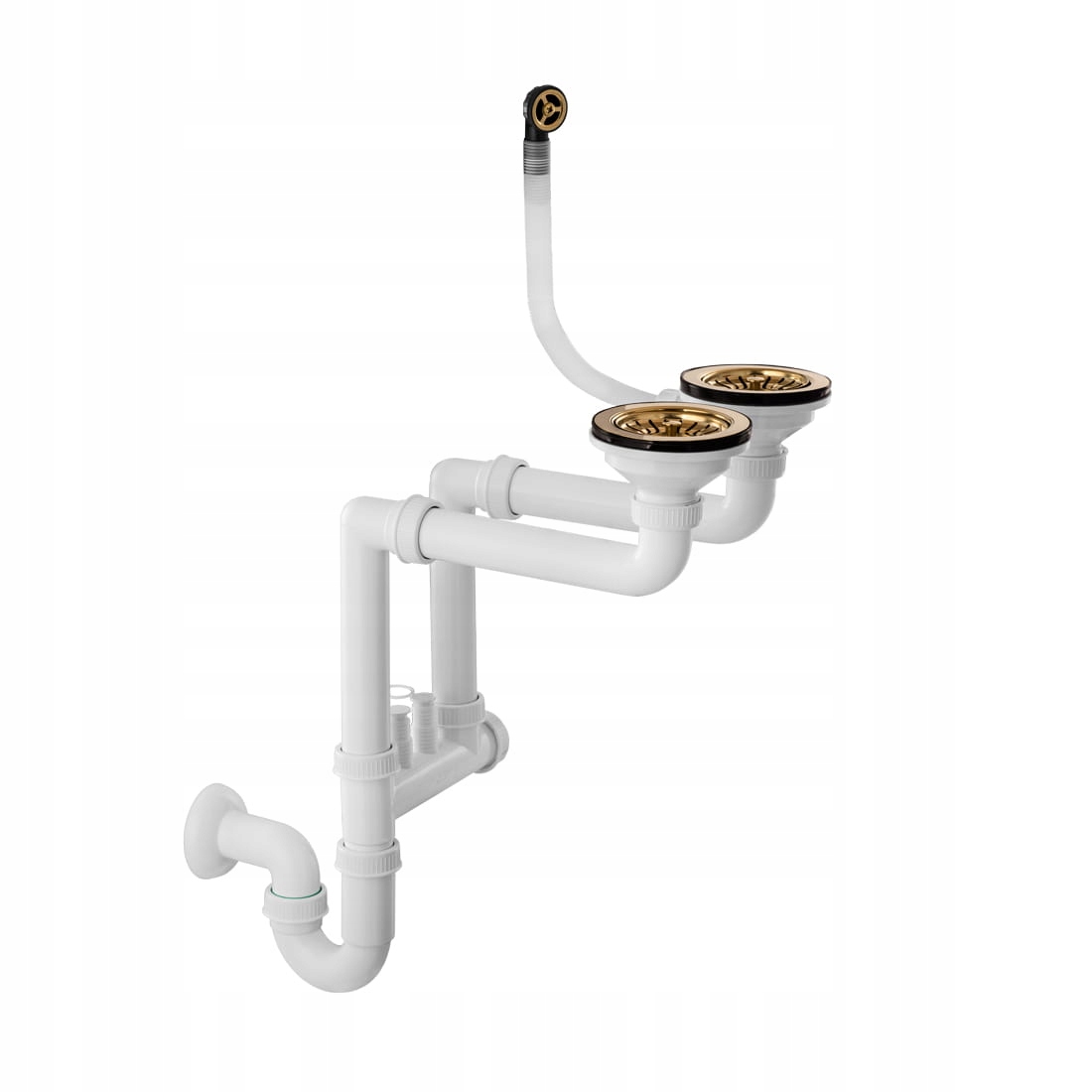 SYFON PRZYŚCIENNY DO ZLEWU ZŁOTY DWUKOMOROWY EAN (GTIN) 5907558295351