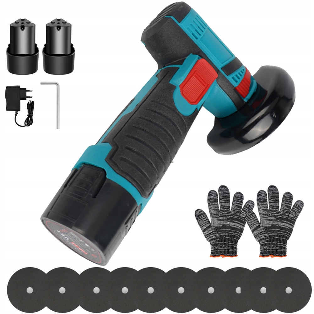 Přenosná Mini Úhlová Bruska Kartáčový motor 2x Aku 19500 Rpm 10TARCZ